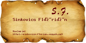 Sinkovics Flórián névjegykártya